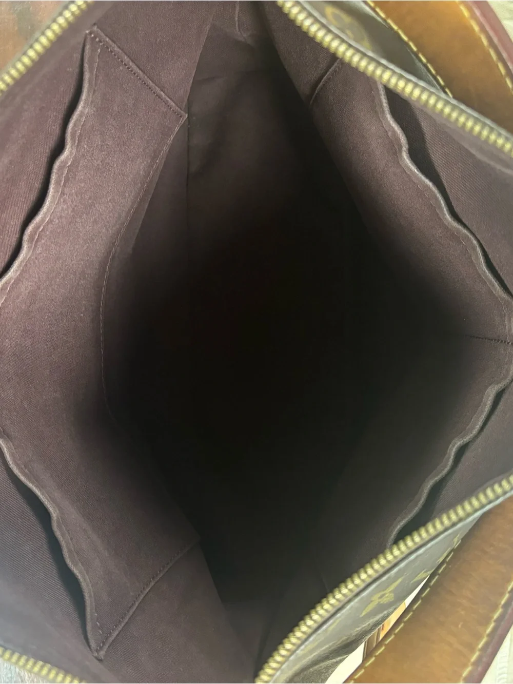 Louis Vuitton Brown Monogram Canvas Hobo with Tan Leather Strap